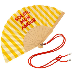 Eventail "Soleil Mon Amour" avec Bandoulière et Boîte Cadeau Woom
