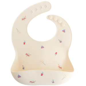 Bavoir à poche en silicone "Circus" (6-36 mois) Mushie