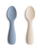 Cuillère bébé en silicone Starter "Bleu/Beige" (12 mois et +)