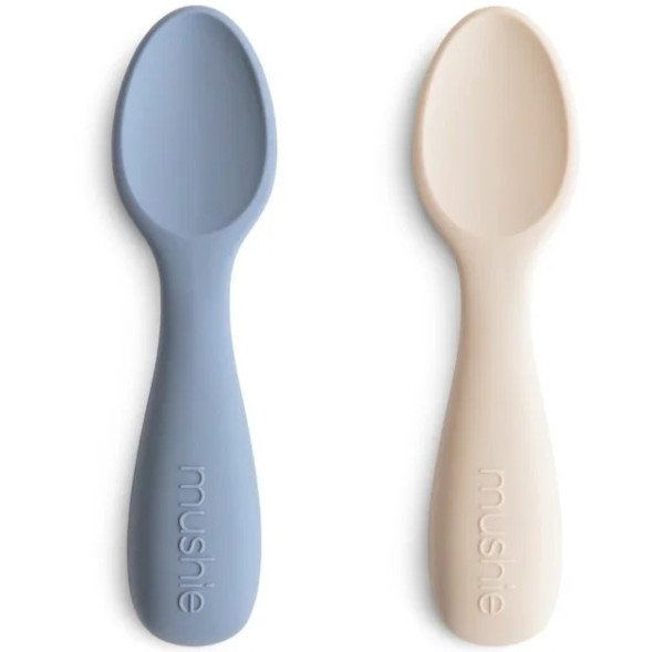 Cuillère bébé en silicone Starter "Bleu/Beige" (12 mois et +)