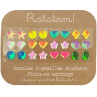 Boucles d'oreilles autocollantes "Multicouleurs" (12 paires)