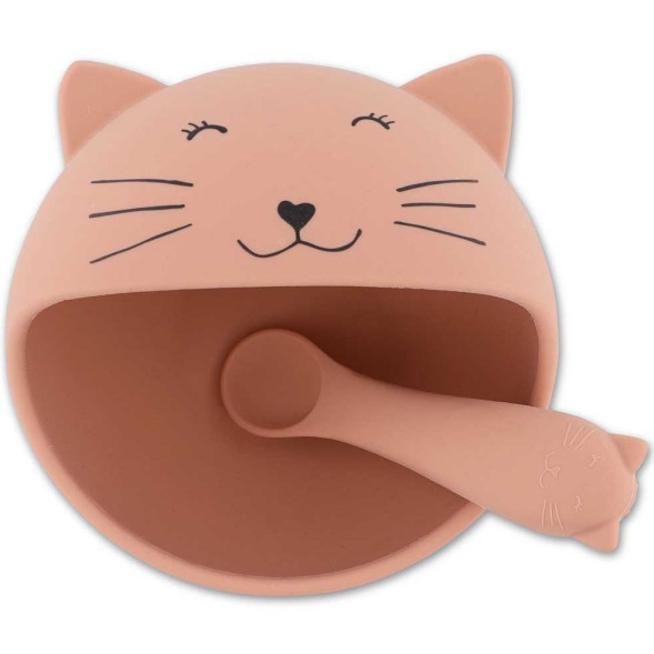 Set Repas bébé en silicone "Mrs Chat"
