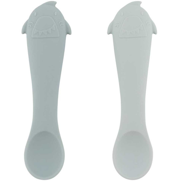 Set de 2 Cuillères bébé en silicone "Mr Shark" (x2)