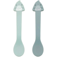 Set de 2 cuillères bébé en silicone et inox "Mr Shark" (4 mois et +)