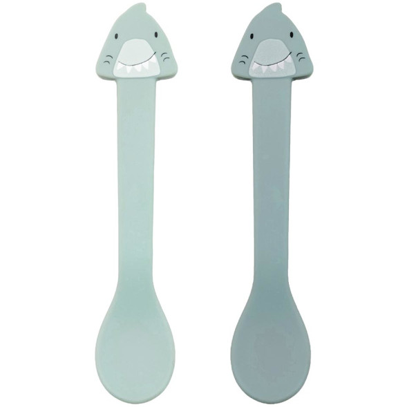 Set de 2 cuillères bébé en silicone et inox "Mr Shark" (4 mois et +)