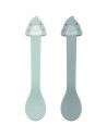 Set de 2 cuillères bébé en silicone et inox "Mr Shark" (4 mois et +) Trixie