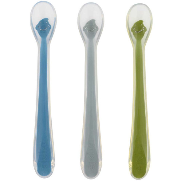 Set de 3 cuillères bébé en silicone "Mr Shark" (4 mois et +)