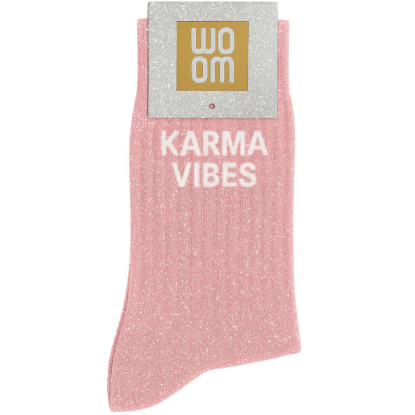 Chaussette à Paillettes femme "Karma Vibes" Rose (Taille 36-40)