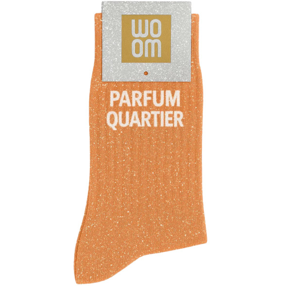 Chaussette à Paillettes femme "Parfum Quartier" Orange (Taille 36-40)