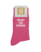 Chaussette à Paillettes femme "Trust The Karma" Rose Bubble (Taille 36-40)