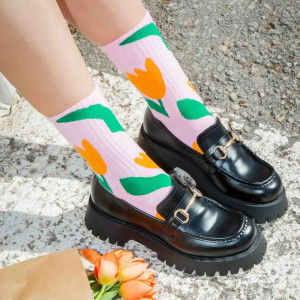 Chaussettes adulte "Tulipes" (Taille 36-45) Eat my Sock