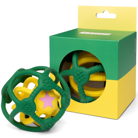 Balles sensorielles en silicone "Vert/Jaune" (x2)