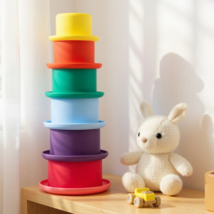Gobelets à empiler en silicone "Multicouleurs" (10 mois et +) Little L
