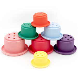 Gobelets à empiler en silicone "Multicouleurs" (10 mois et +) Little L