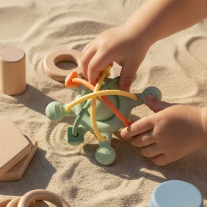 Jouet sensoriel en silicone "Etoile Verte" (10 mois et +) Little L