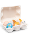 Jeu sensoriel Hochets en silicone "Oeufs Animaux" (0-36 mois)