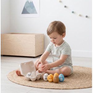 Jeu sensoriel d'hochets en silicone "Eggs Full Color"