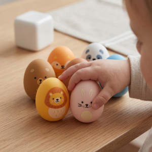 Jeu sensoriel d'hochets en silicone "Eggs Full Color"