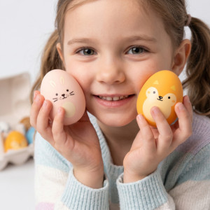 Jeu sensoriel d'hochets en silicone "Eggs Full Color"