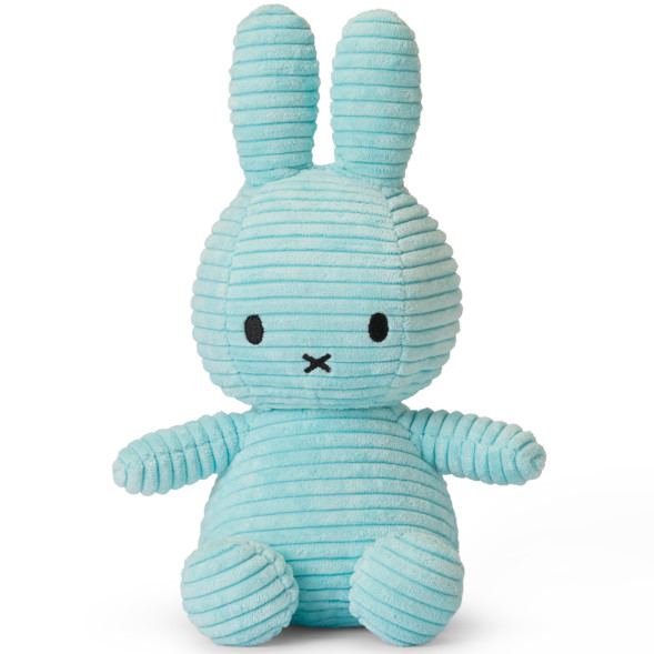 Peluche Miffy en velours côtelé  (23 cm) Eco "Bleu Pastel"