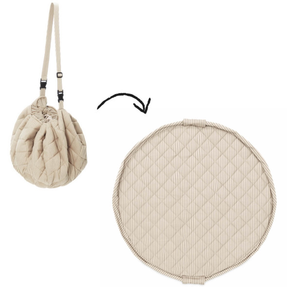 Tapis de jeu /Sac à jouets Soft en coton bio "Stripes Blue"