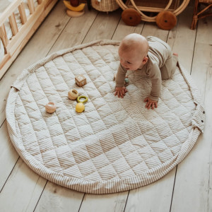Tapis de jeu /Sac à jouets Soft en coton bio "Stripes Blue"