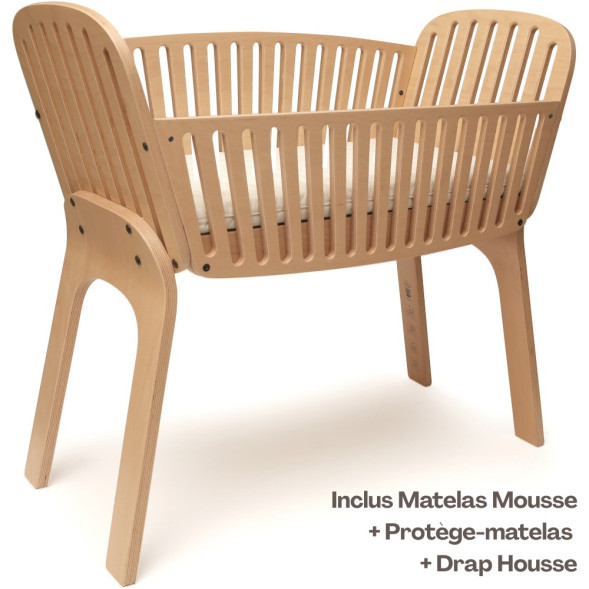 Berceau cododo en bois KODO + Matelas Mousse + Alèse + Drap Housse