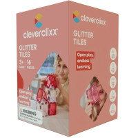 Pack de tuiles pailletées "Transparent/Rose" (16 pièces)