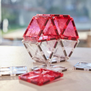 Pack de tuiles pailletées "Transparent/Rose" (16 pièces) Cleverclixx