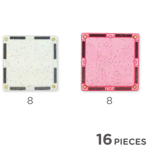 Pack de tuiles pailletées "Transparent/Rose" (16 pièces) Cleverclixx