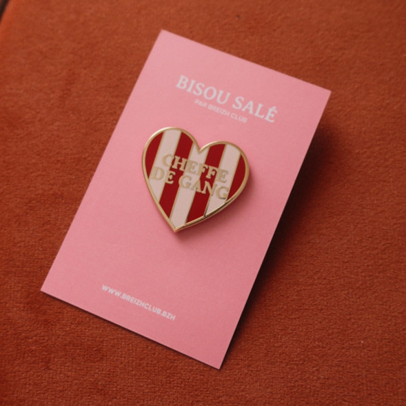 Pin's "Coeur Rayé Cheffe de Gang"