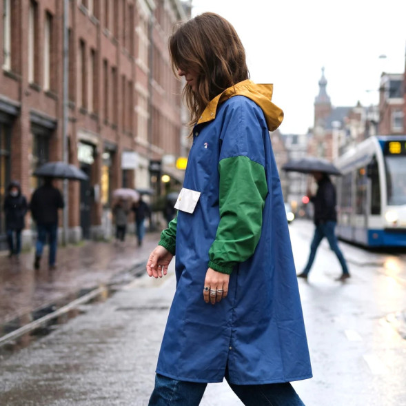 Poncho de pluie Long "Ash Blue" (adulte)