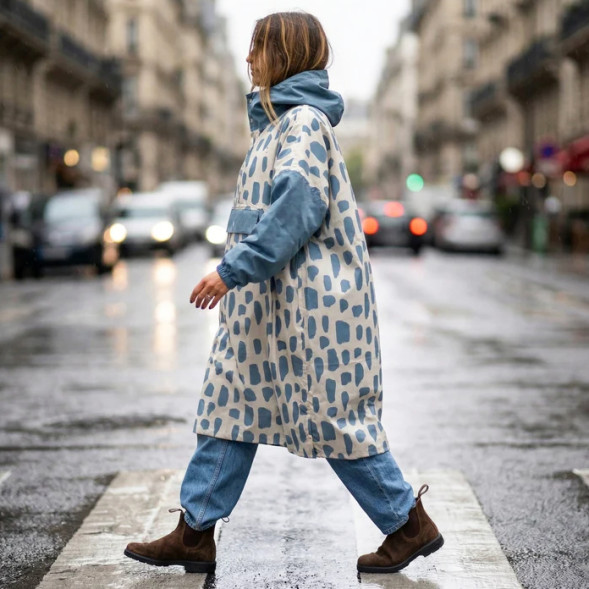 Poncho de pluie Long "Icy Blue" (adulte)