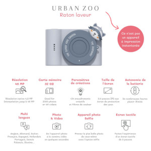 Appareil-photo numérique Urban Zoo "Raton-Laveur" (3-10 ans) The Zoo Family