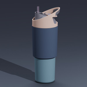 Gourde en inox isotherme (950 ml) "Cosmic Pastel Blue" Asobu