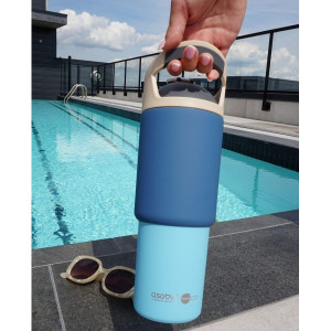 Gourde en inox isotherme (950 ml) "Cosmic Pastel Blue" Asobu