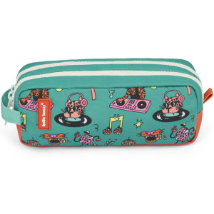 Trousse à crayons enfant double "Disco Roar" Hello Hossy