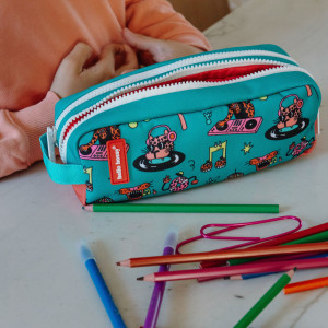 Trousse à crayons enfant double "Disco Roar" Hello Hossy