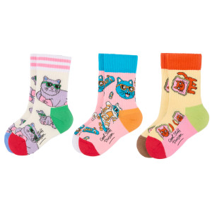 Pack Chaussettes enfant en coton bio "Cats" (7-9 ans) Hello Hossy