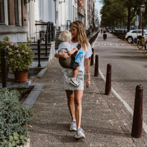 Porte-bébé en lin "Café" Wildride