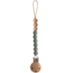 Attache tétine en perles de silicone Eva "Dried Thyme" Mushie