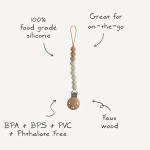 Attache tétine en perles de silicone Eva "Dried Thyme" Mushie