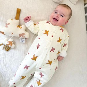 Pyjama avec pieds Bébé coton bio "Usher" Mellipou
