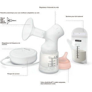 Tire-lait Electrique Link "Blanc" + Biberon Zero Zero (120ml) Suavinex