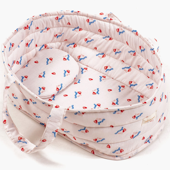 Panier Couffin pour poupon Gordis en coton "I'm Yours"