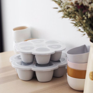 Moule Multiportions en silicone "Gris Clair" 6*90ml Beaba