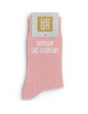 Chaussettes à Paillettes femme "Soeur de Coeur" Rose (Taille 36-40)