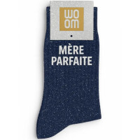 Chaussettes à Paillettes femme "Mère Parfaite" Marine (Taille 36-40)