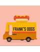 Voiture en bois massif "Van Hot Dog" (8,4 cm)
