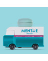 Voiture en bois massif "Van Macaron Menthe" (8,4 cm)